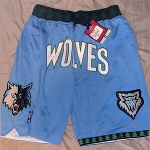 Minnesota Timberwolves Blue Retro NBA Throwback Mesh Basketball Sports Shorts